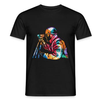 Vermessungstechniker - Männer T-Shirt - Schwarz - Vorne - AI Model Male 178 light (178cm)