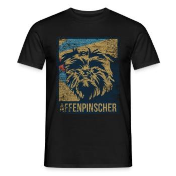 Affenpinscher Pinscher - Männer T-Shirt - Schwarz - Vorne - AI Model Male 178 light (178cm)