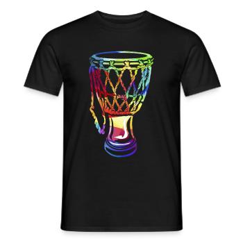 Djembe drum - Men's T-Shirt - black - Front - AI Model Male 178 light (178cm)