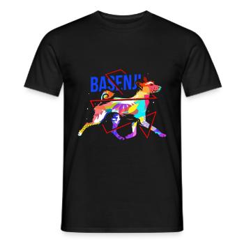 Basenji Geschenk - Männer T-Shirt - Schwarz - Vorne - AI Model Male 178 light (178cm)