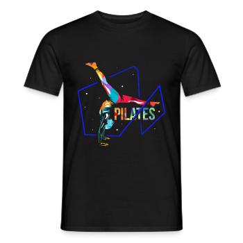 Pilates - Männer T-Shirt - Schwarz - Vorne - AI Model Male 178 light (178cm)