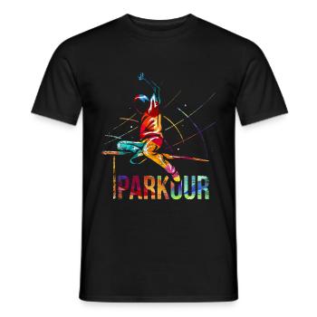 Parkour Geschenk - Männer T-Shirt - Schwarz - Vorne - AI Model Male 178 light (178cm)