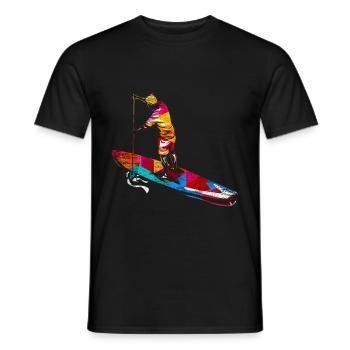 Paddle boarding surfers - Men's T-Shirt - black - Front - AI Model Male 178 light (178cm)