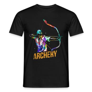 Cadeau de tir à l’arc - T-shirt homme - noir - Devant - AI Model Male 178 light (178cm)