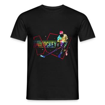 Floorball Geschenk - Männer T-Shirt - Schwarz - Vorne - AI Model Male 178 light (178cm)