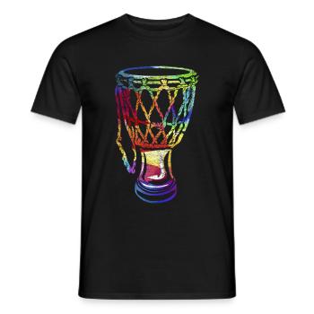 Djembe goblet drum gift - Men's T-Shirt - black - Front - AI Model Male 178 light (178cm)