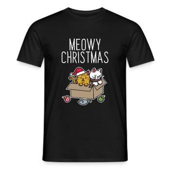 Noël de chats - T-shirt homme - noir - Devant - AI Model Male 178 light (178cm)