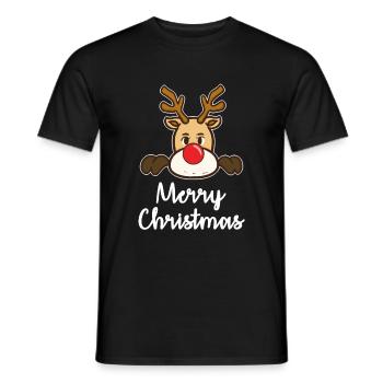Noël du renne - T-shirt homme - noir - Devant - AI Model Male 178 light (178cm)