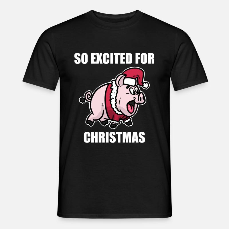 Schwein Weihnachten - Männer T-Shirt - Schwarz