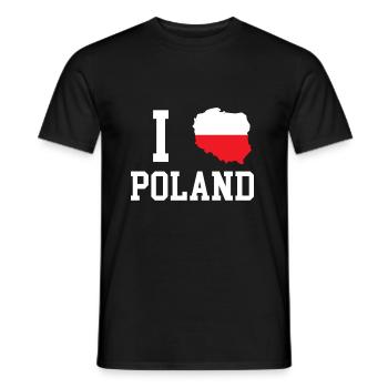 Pologne - T-shirt homme - noir - Devant - AI Model Male 178 light (178cm)
