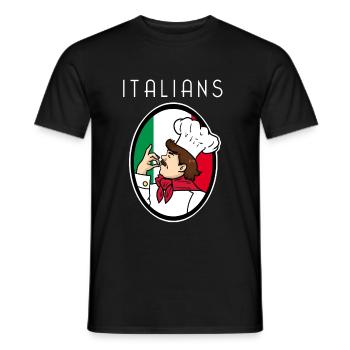 Italian - Men's T-Shirt - black - Front - AI Model Male 178 light (178cm)