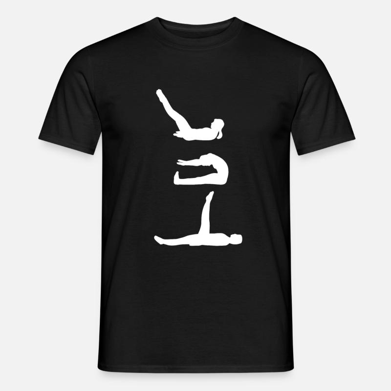 Pilates Silhouette - Männer T-Shirt - Schwarz