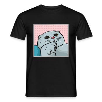 Chat foldex - T-shirt homme - noir - Devant - AI Model Male 178 light (178cm)