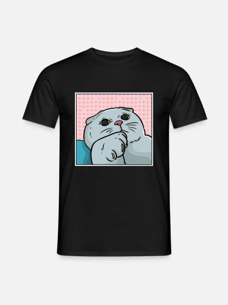 Chat foldex - T-shirt homme - noir