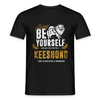 Keeshond gift - Men's T-Shirt - black - Front - AI Model Male 178 light (178cm)