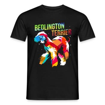 Bedlington Terrier - T-shirt homme - noir - Devant - AI Model Male 178 light (178cm)
