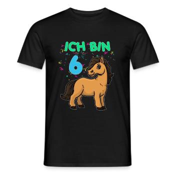 6 Jahre alt Pony Geburtstag - Männer T-Shirt - Schwarz - Vorne - AI Model Male 178 light (178cm)
