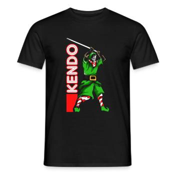 Kendo Christmas gift - Men's T-Shirt - black - Front - AI Model Male 178 light (178cm)