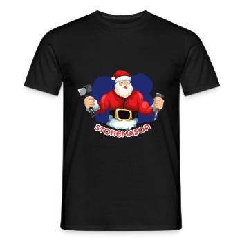 Stonemason Christmas gift - Men's T-Shirt - black - Front - AI Model Male 178 light (178cm)