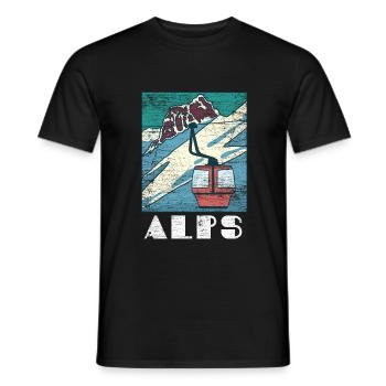 Alpen Geschenk - Männer T-Shirt - Schwarz - Vorne - AI Model Male 178 light (178cm)