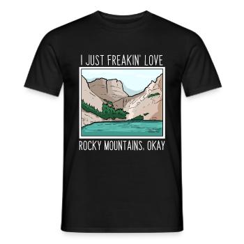 Rocky Mountains - Men's T-Shirt - black - Front - AI Model Male 178 light (178cm)
