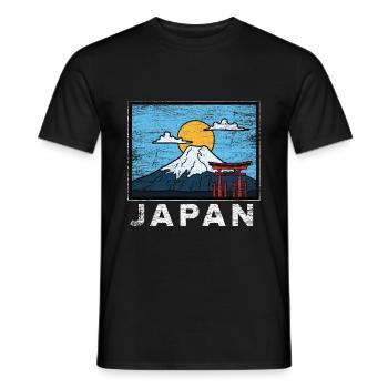 Japan Berg Fuji Geschenk - Männer T-Shirt - Schwarz - Vorne - AI Model Male 178 light (178cm)