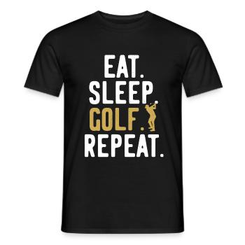 Golf Golfplatz Golfer Repeat - Männer T-Shirt - Schwarz - Vorne - AI Model Male 178 light (178cm)