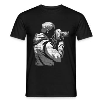 Photographe caméra cadeau - T-shirt homme - noir - Devant - AI Model Male 178 light (178cm)