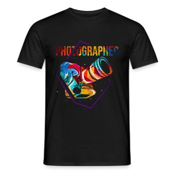 Fotograf Kamera Geschenk - Männer T-Shirt - Schwarz - Vorne - AI Model Male 178 light (178cm)