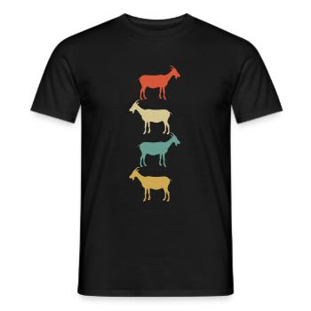 Ziege Ziegenbock Bunt - Männer T-Shirt - Schwarz - Vorne - AI Model Male 178 light (178cm)