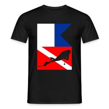 Drapeaux de plongeurs - T-shirt homme - noir - Devant - AI Model Male 178 light (178cm)