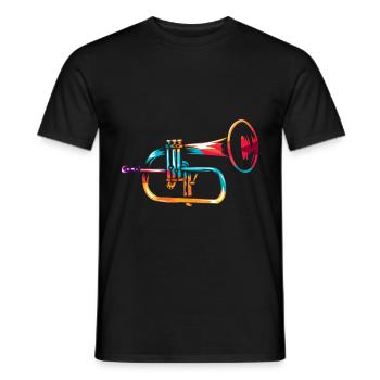 Flugelhorn trumpet - Men's T-Shirt - black - Front - AI Model Male 178 light (178cm)