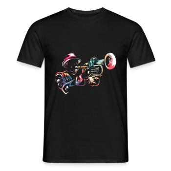 Flugelhorn trumpet - Men's T-Shirt - black - Front - AI Model Male 178 light (178cm)