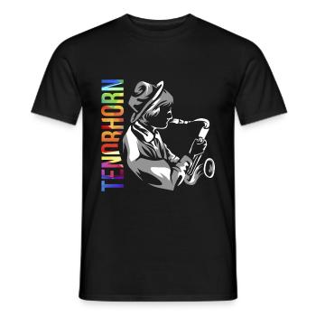 Tenorhorn Geschenk - Männer T-Shirt - Schwarz - Vorne - AI Model Male 178 light (178cm)
