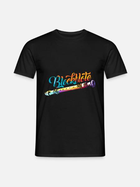 Blockflöte - Männer T-Shirt - Schwarz