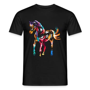 Cheval arabe - T-shirt homme - noir - Devant - AI Model Male 178 light (178cm)