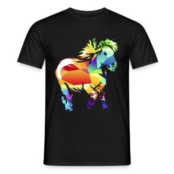 Shetlandpony - Männer T-Shirt - Schwarz - Vorne - AI Model Male 178 light (178cm)
