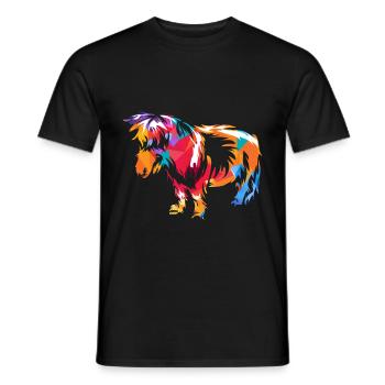 Shetlandpony - Männer T-Shirt - Schwarz - Vorne - AI Model Male 178 light (178cm)