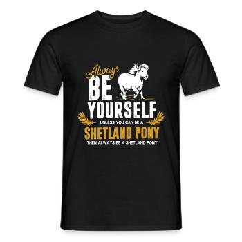 Shetlandpony - Männer T-Shirt - Schwarz - Vorne - AI Model Male 178 light (178cm)