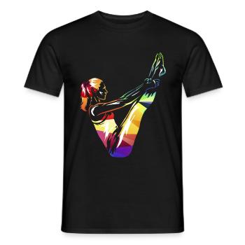 Pilates Übung - Männer T-Shirt - Schwarz - Vorne - AI Model Male 178 light (178cm)