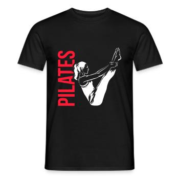 Pilates-Übung - Männer T-Shirt - Schwarz - Vorne - AI Model Male 178 light (178cm)