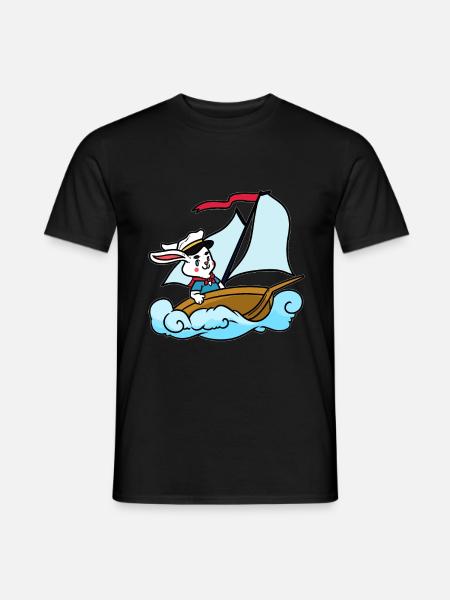 Sailing rabbits kids - Men's T-Shirt - black