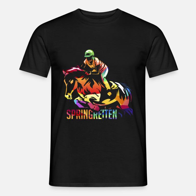 Springreiten Reitsport - Männer T-Shirt - Schwarz