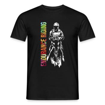 Cavalier de concours d'endurance - T-shirt homme - noir - Devant - AI Model Male 178 light (178cm)