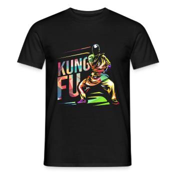 Kung Fu - Männer T-Shirt - Schwarz - Vorne - AI Model Male 178 light (178cm)