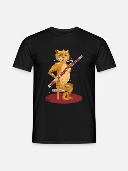 Bassoon cat - Men's T-Shirt - black