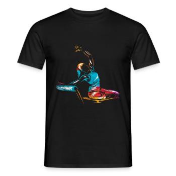 Pilates Übung - Männer T-Shirt - Schwarz - Vorne - AI Model Male 178 light (178cm)