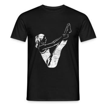 Pilates Übung - Männer T-Shirt - Schwarz - Vorne - AI Model Male 178 light (178cm)