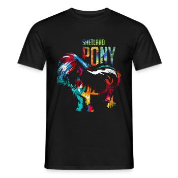 Shetlandpony Pferd - Männer T-Shirt - Schwarz - Vorne - AI Model Male 178 light (178cm)