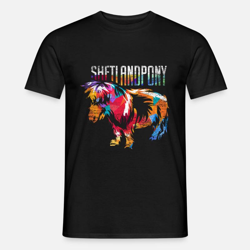 Shetlandpony - Männer T-Shirt - Schwarz